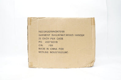 Medline NON78100 Garment Bag W/NAT Wood Hanger - Case of 25